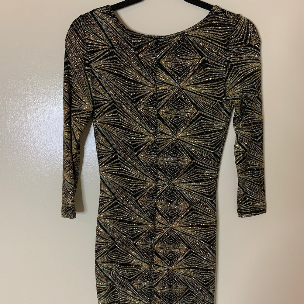 NWT // Cecico Black & Gold Glitter Dress